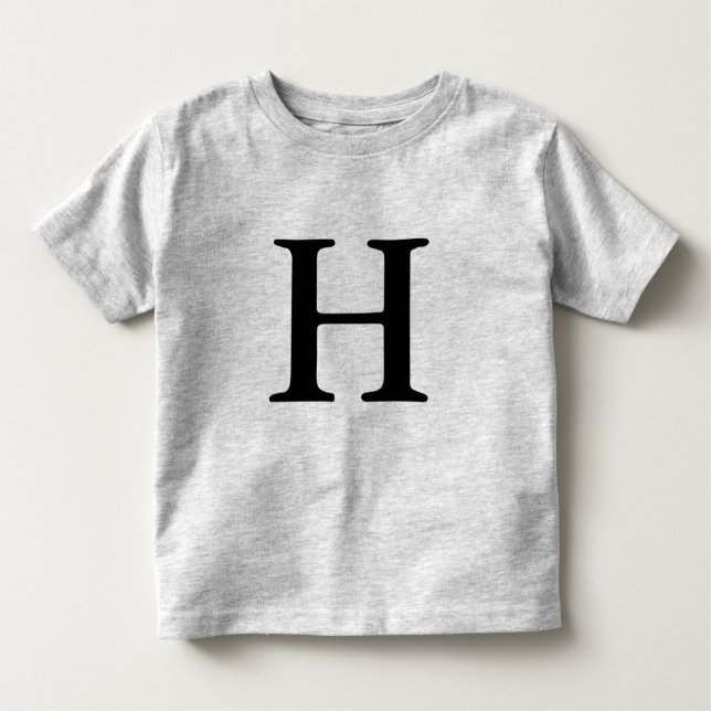 Bebé Camiseta inicial con monograma de la letra H (Anverso)