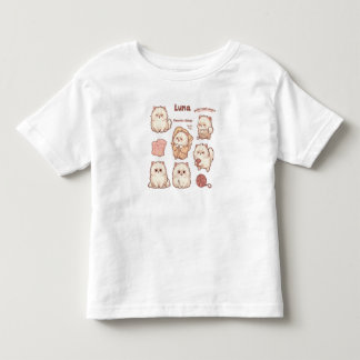 Bebé Camiseta Kawaii de Gato Blanco Esponjoso y Lindo
