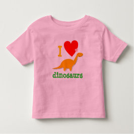 Bebé Camiseta linda de los dinosaurios del amor de I