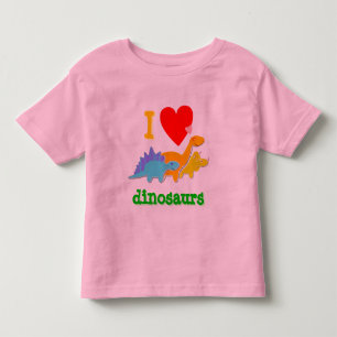 Bebé Camiseta linda de los dinosaurios del amor de I