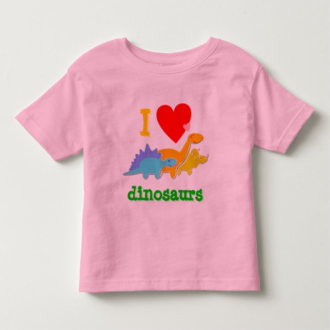 Bebé Camiseta linda de los dinosaurios del amor de I (Anverso)