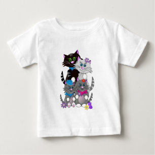 Bebé Camiseta linda del dibujo animado la familia de