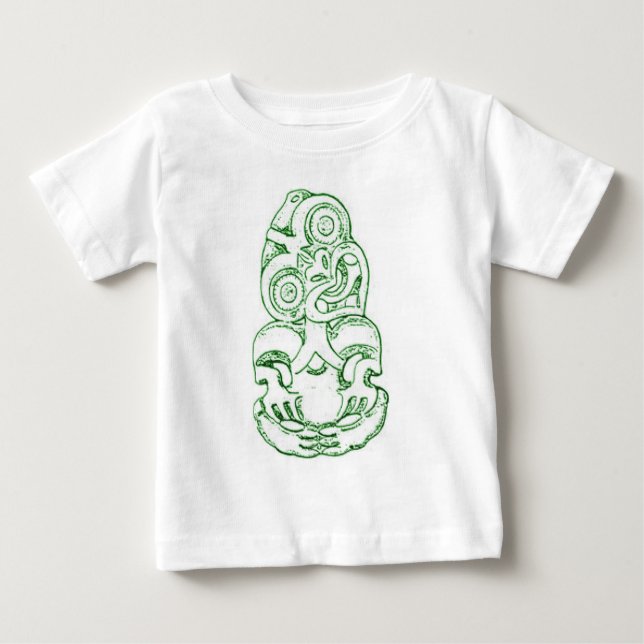 Bebé Camiseta maorí del niño del bosquejo de Hei-Tiki (Anverso)