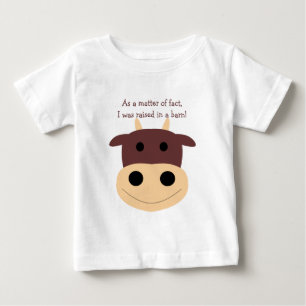Bebé Camiseta marrón linda del niño de la vaca