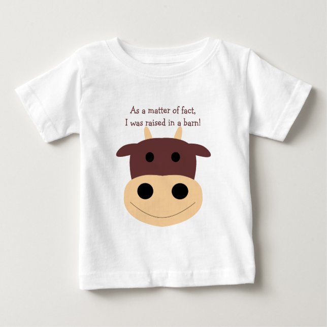 Bebé Camiseta marrón linda del niño de la vaca (Anverso)