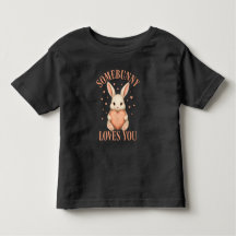 Camiseta negra de conejito lindo Somebunny Loves Y