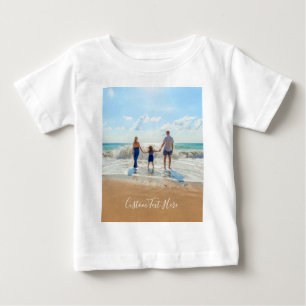 Bebé Camiseta para bebe fotográfico con nombre de texto