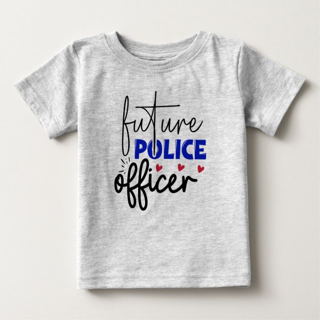Bebé Camiseta para bebé, oficial de policía futuro (Anverso)