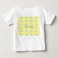 Camiseta para bebés de elefantes azules de época