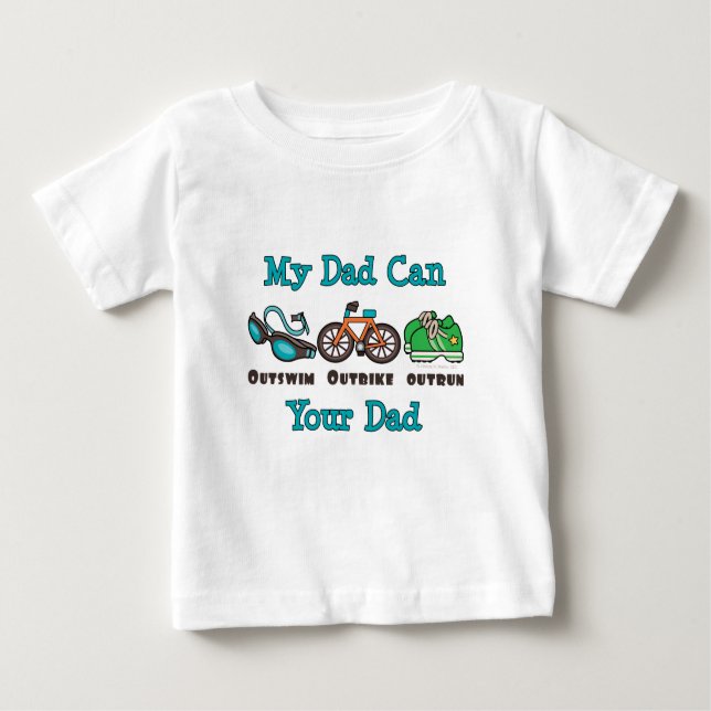 Bebé Camiseta para bebés de la Triatlón de papá (Anverso)