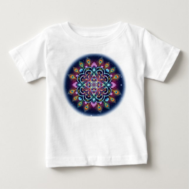 Bebé Camiseta para bebés de Mandala cósmica (Anverso)