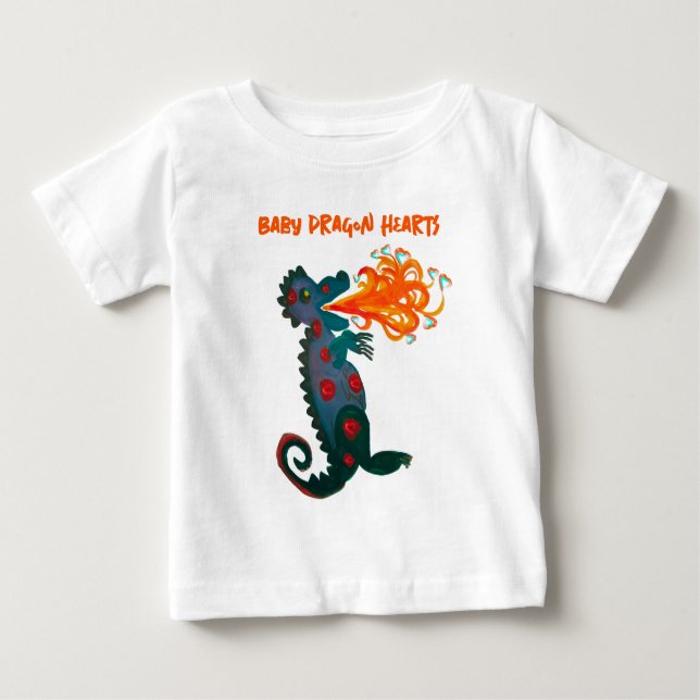 Bebé Camiseta para el corazón de Baby Dragon (Anverso)