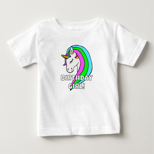 Bebé Camiseta para niña de arcoíris de unicornio para c (Anverso)