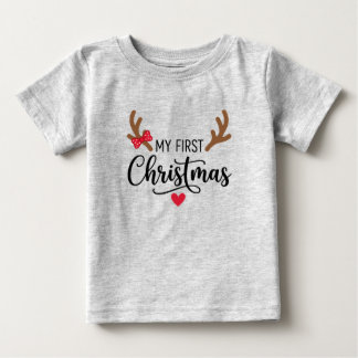 Bebé Camiseta para niña pequeña con cuernos de Navidad 