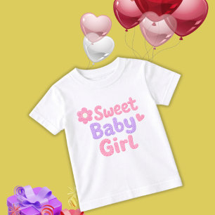 Bebé Camiseta para niña pequeña con letras de punto gru