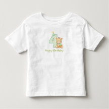 Camiseta para niño/a de 4º cumpleaños Oso lindo de
