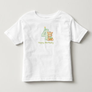 Bebé Camiseta para niño/a de 4º cumpleaños Oso lindo de