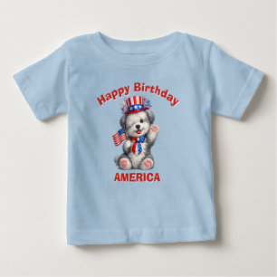 Bebé Camiseta para niño patriótico de perro pastor (2aj
