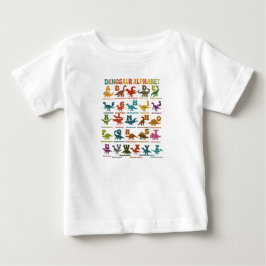 Bebé Camiseta para niños alfabeto de dinosaurios colori
