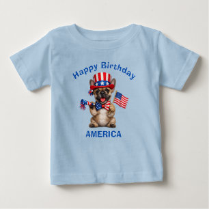 Bebé Camiseta para niños con cachorro de Bulldog Francé