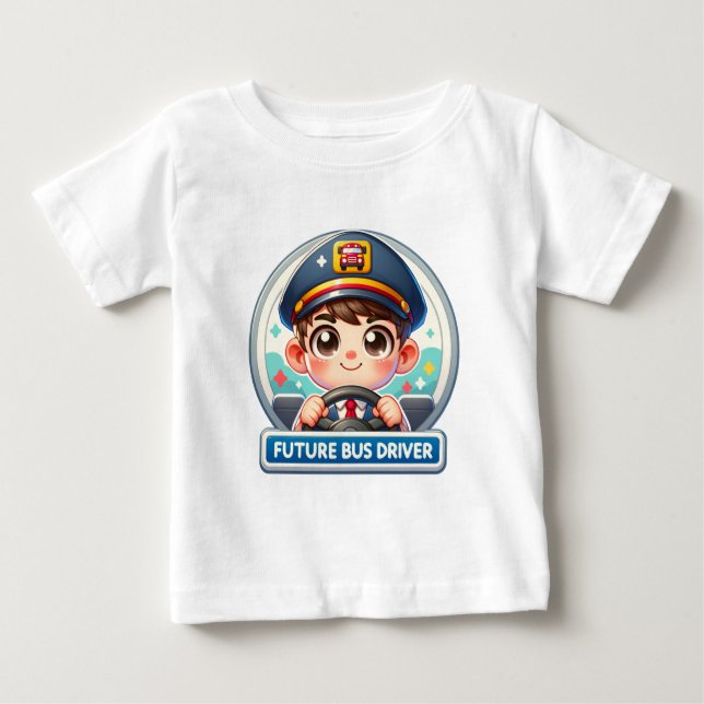 Bebé Camiseta para niños futuros conductores de autobús (Anverso)