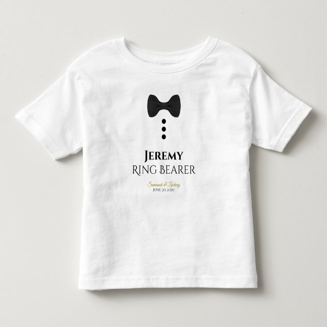 Bebé Camiseta para niños pequeños Boda de corbata negra (Anverso)