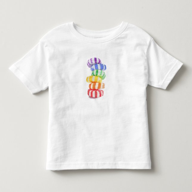 Bebé Camiseta para niños pequeños de CARAMELO ARCOIRIS (Anverso)