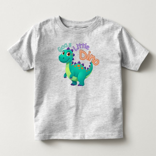 Bebé Camiseta para niños pequeños de Dios Dinosaurio (Anverso)