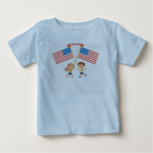 Bebé Camiseta Patriótica de Niños con Bandera de EE. UU