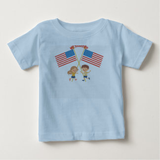 Bebé Camiseta Patriótica de Niños con Bandera de EE. UU