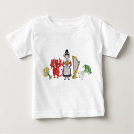 Bebé Camiseta pequeña: Dragón de Daffodils galés arroja