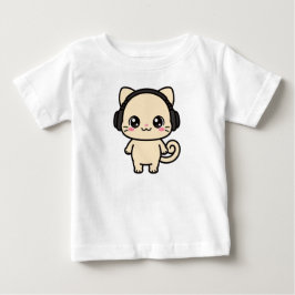 Bebé Camiseta personalizada con gráfico de gato lindo |