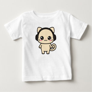 Bebé Camiseta personalizada con gráfico de gato lindo