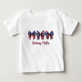 Bebé Camiseta personalizada con lazo de bandera de EE.
