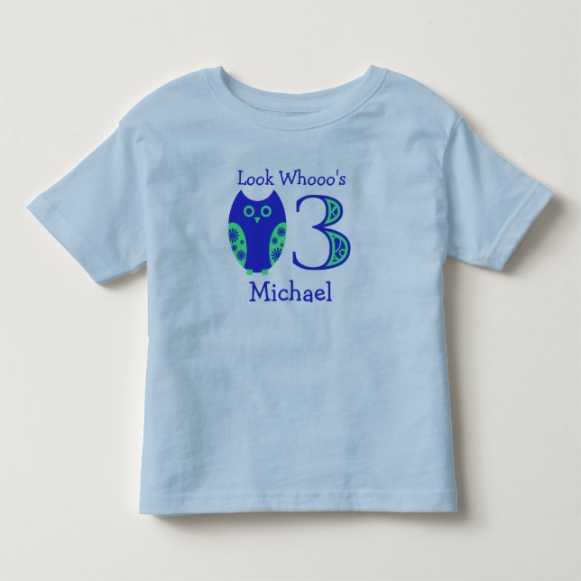 Bebé Camiseta personalizada cumpleaños azul de los (Anverso)
