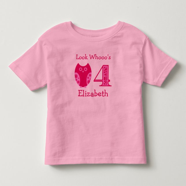 Bebé Camiseta personalizada cumpleaños rosado de los (Anverso)