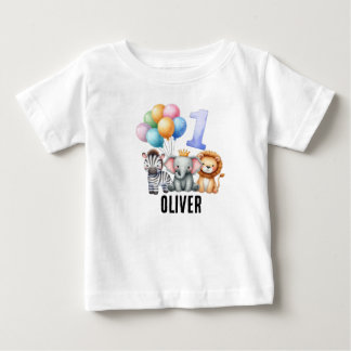 Bebé Camiseta personalizada de animal para niño en su 1
