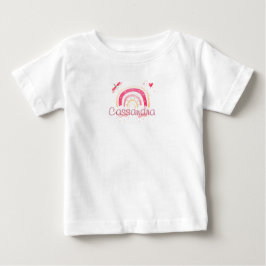 Bebé Camiseta personalizada de arcoíris de acuarela par