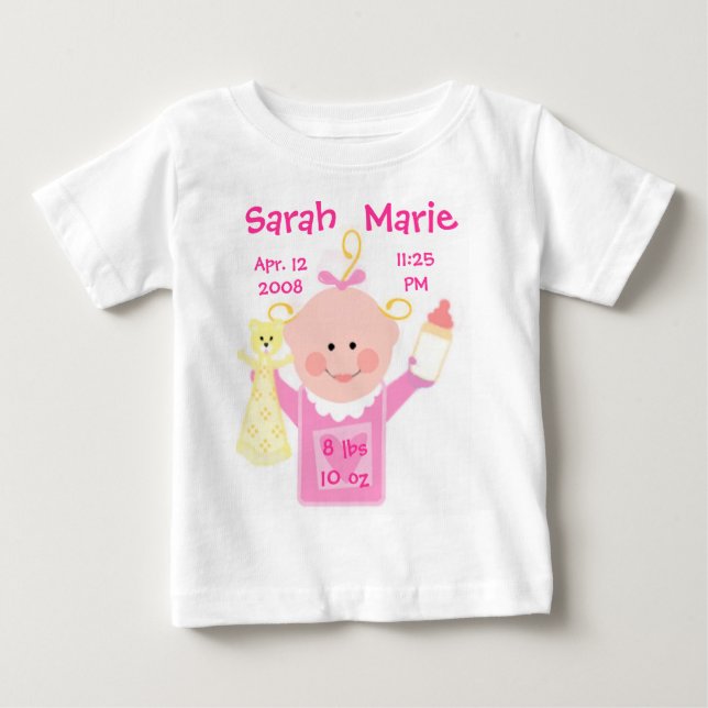 Bebé Camiseta personalizada de Baby Keepsake (Anverso)