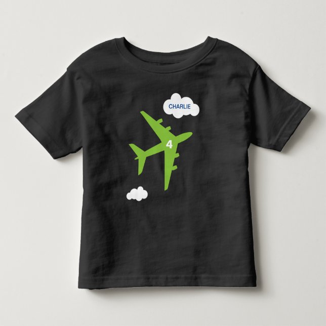 Bebé Camiseta personalizada de cumpleaños de avión para (Anverso)
