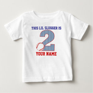 Bebé Camiseta personalizada de cumpleaños de béisbol