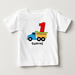 Bebé Camiseta personalizada de cumpleaños de camión de 
