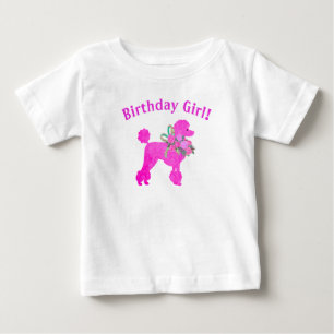 Bebé Camiseta personalizada de cumpleaños de caniche ro