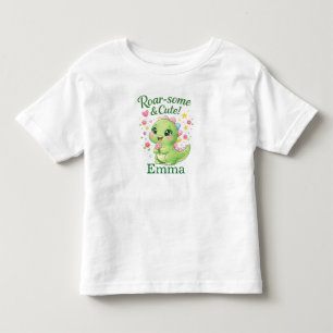 Bebé Camiseta personalizada de cumpleaños de dinosaurio