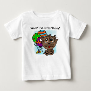 Bebé Camiseta personalizada de cumpleaños de perro con 