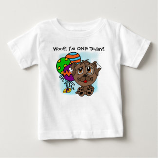 Bebé Camiseta personalizada de cumpleaños de perro con 
