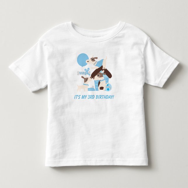 Bebé Camiseta personalizada de cumpleaños de perro con  (Anverso)
