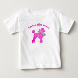 Bebé Camiseta personalizada de cumpleaños de poodle ros