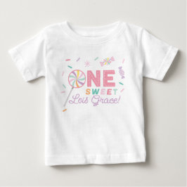 Bebé Camiseta personalizada de cumpleaños dulce para el