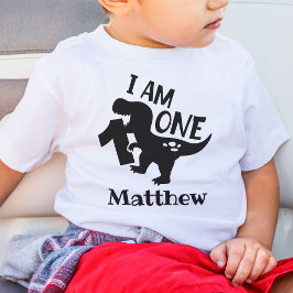 Bebé Camiseta personalizada de dinosaurio de cumpleaños